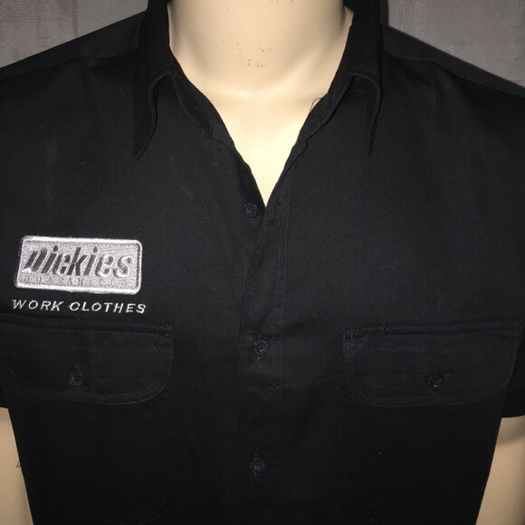 DICKIES Utility Shirt BLACK Button Front Relaxed Fit 100% Cotton NEW OLD STOCK M - Picture 3 of 12